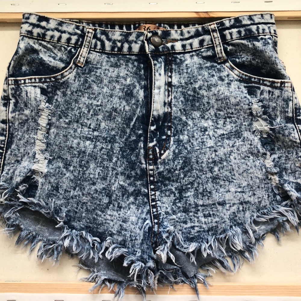Light Washed High-Waisted Shorts
